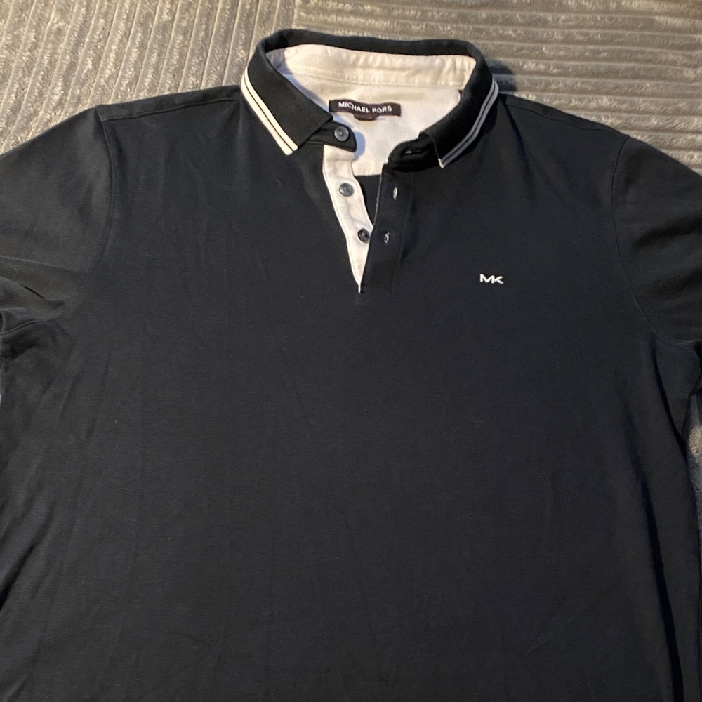 Michael Kors Men's Dark Polo with Light Accents